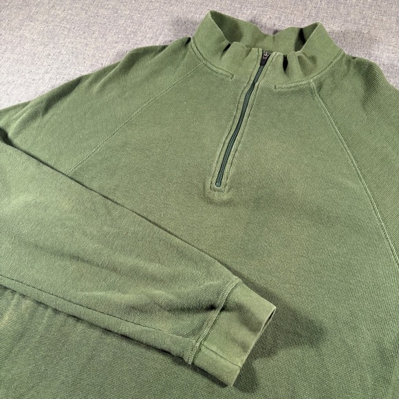 Carhartt Other - Carhartt Quarter Zip Pullover Mens XL Green Waffle Knit K346 FTG Pocket Sweater